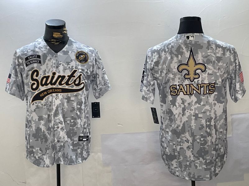 Men New Orleans Saints Blank Nike Arctic Camo 2024 Salute to Service Limited NFL Jersey style 6